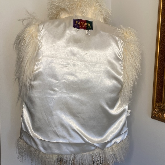 Ferrara Genuine Mongolian Lamb Fur Outdoor Cream Vest Size Small - Picture 5 of 6